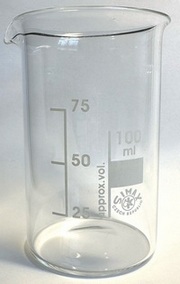 Becherglas 100ml Borosilikat, hohe Form, Markenprodukt Simax CZ