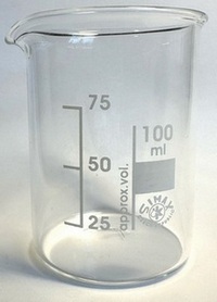 Becherglas 100ml Borosilikat, niedrige Form, Markenprodukt Simax CZ