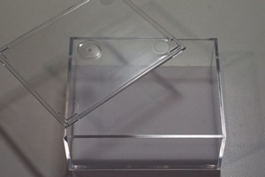 Systembox / Transportbox mittel / medium PE klar 118x96x45mm mit dicht schließendem Flachdeckel (3mm) und 1cm starker Plastozoteauslage weiß, stapelbar, 1 Stück